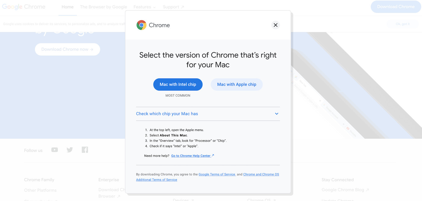 download chrome setup for mac